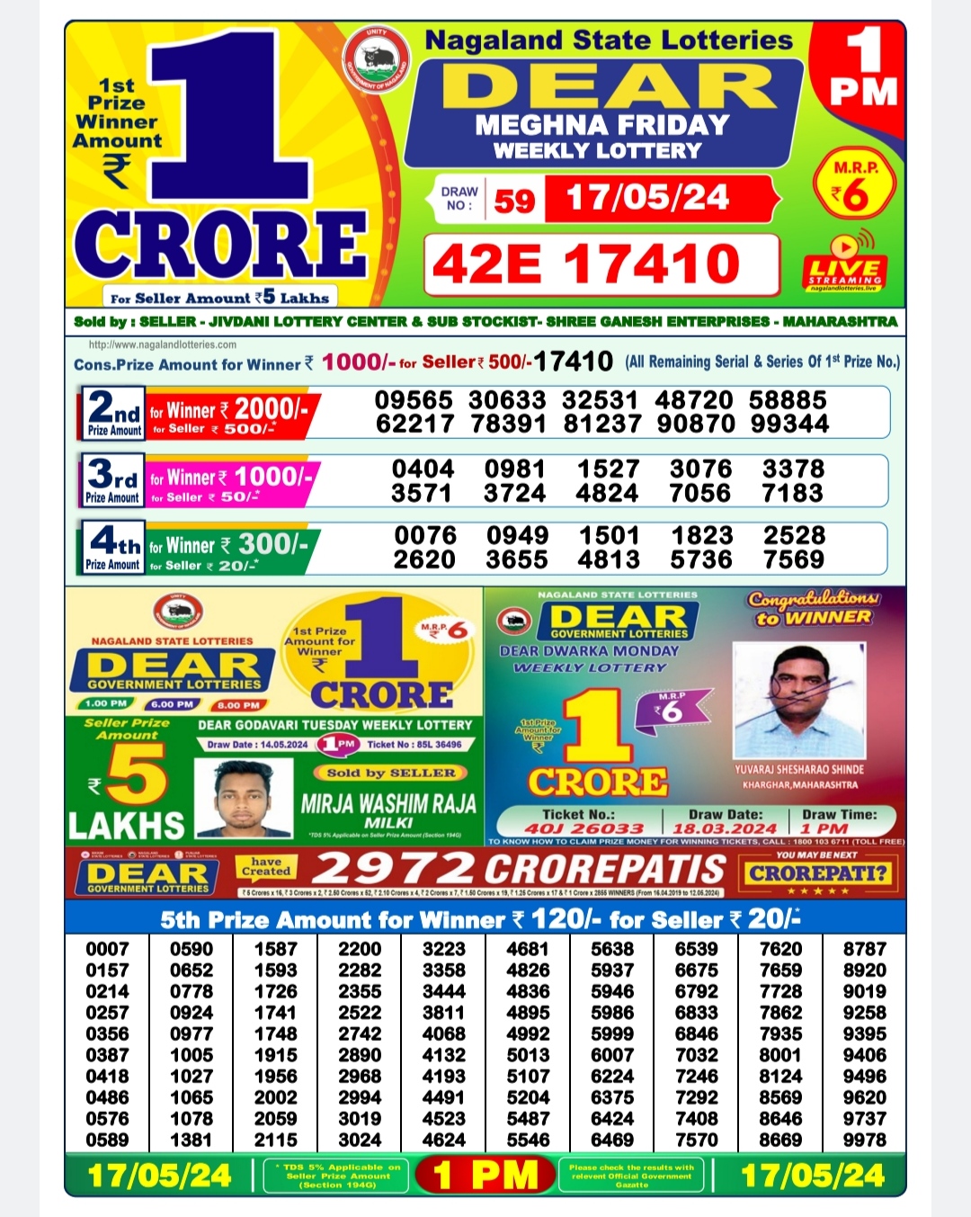 3 9 2023 dear lottery result