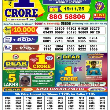 Lottery Sambad 1 PM Result Today 19/11/2025 Dear Morning Live PDF