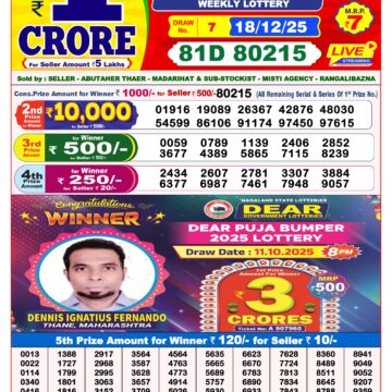 Lottery Sambad 8 PM Result Today 18/12/2025 Dear Night Live